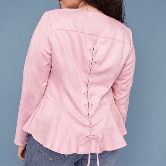 Lane Bryant Jackets & Blazers - Lane Bryant Faux Suede Lace-Up Back Jacket